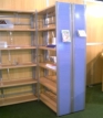 Regalsystem Vierkant mit Holzfachb�den zur Aufnahme von H�ngebuchst�tzen